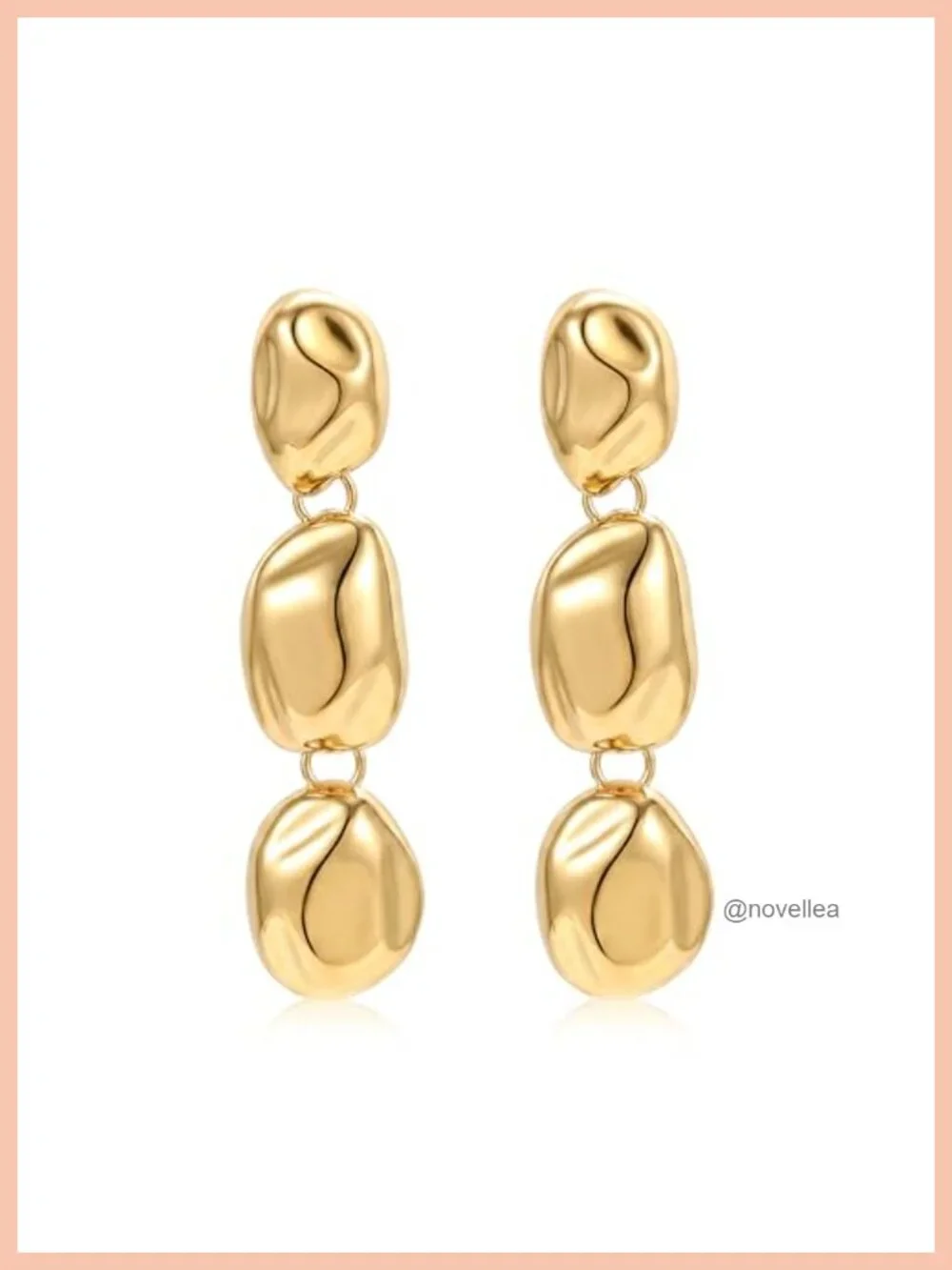 Chunky Statement Drop Dangle Earrings Stainless Steel Waterproof Non Tarnish